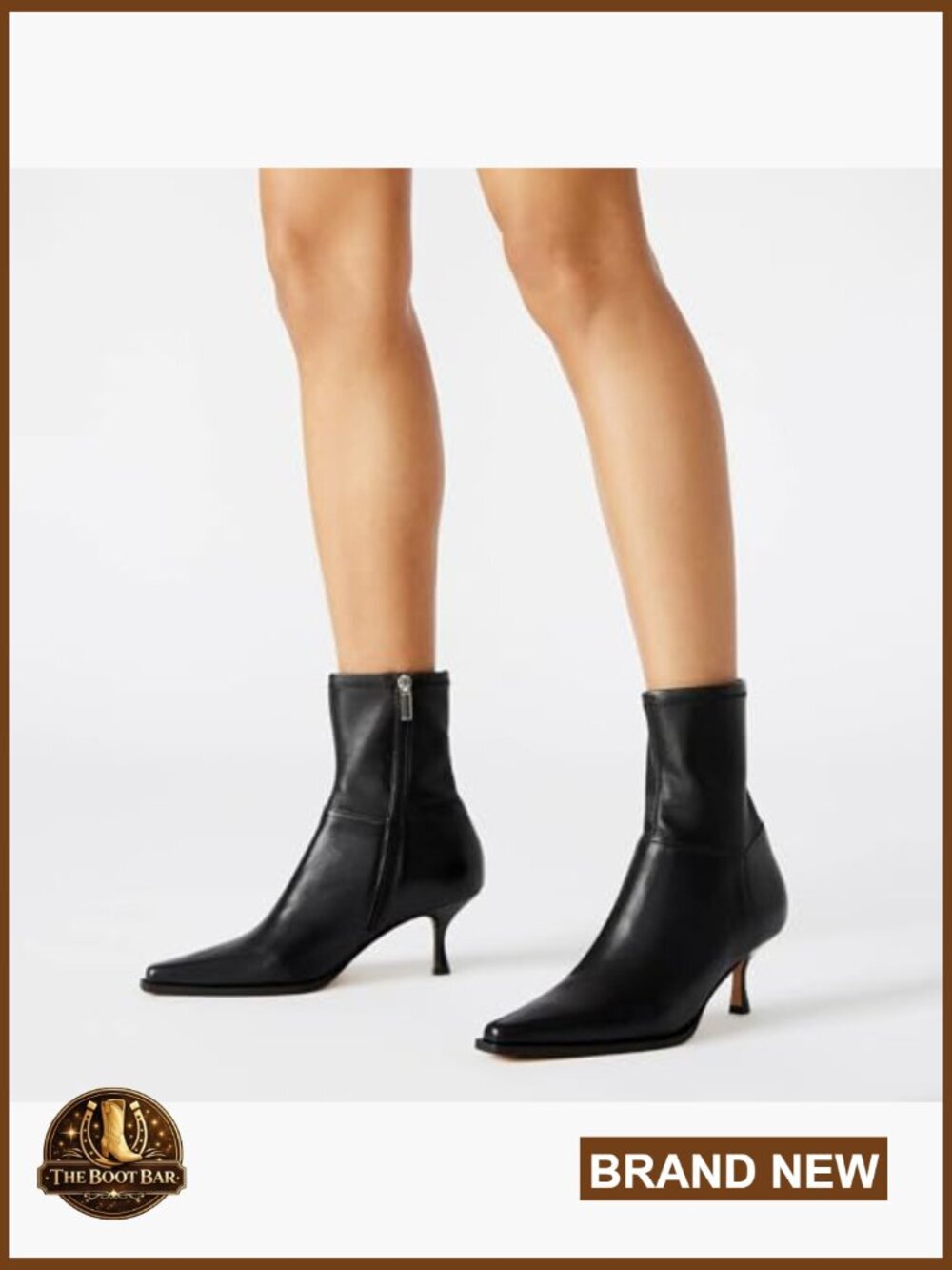 Suede Ankle Boots with Side Zip, Pointed Toe, Kitten Heel - Picture 2 of 7